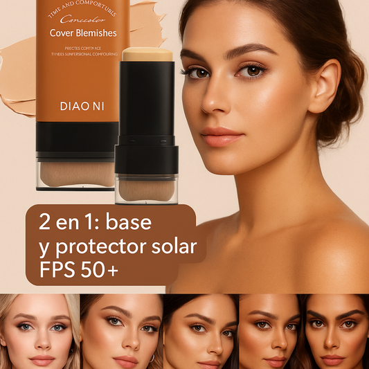 Base Coreana Cobertura Total 2 en 1 (Base + Brocha) - K-SKIN
