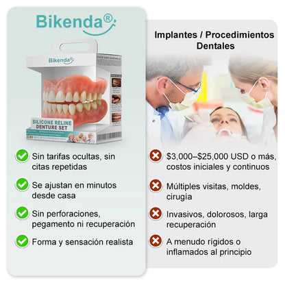 CONJUNTO COMPLETO DE DENTADURAS PERSONALIZADAS CON AJUSTE  - BIKENDA