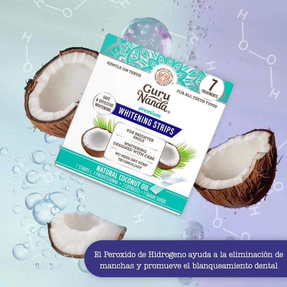 TIRAS BLANQUEADORAS DENTALES DE COCO - PEARLSHINE™