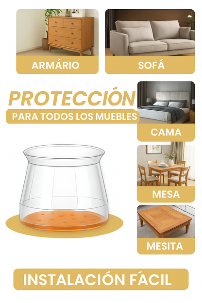 MOVEFLEX™ – FUNDA DE SILICONA PARA PATAS DE MUEBLES (PROTEJA CONTRA ARAÑAZOS Y RUIDOS)