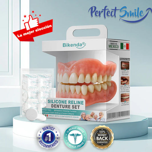 CONJUNTO COMPLETO DE DENTADURAS PERSONALIZADAS CON AJUSTE  - BIKENDA