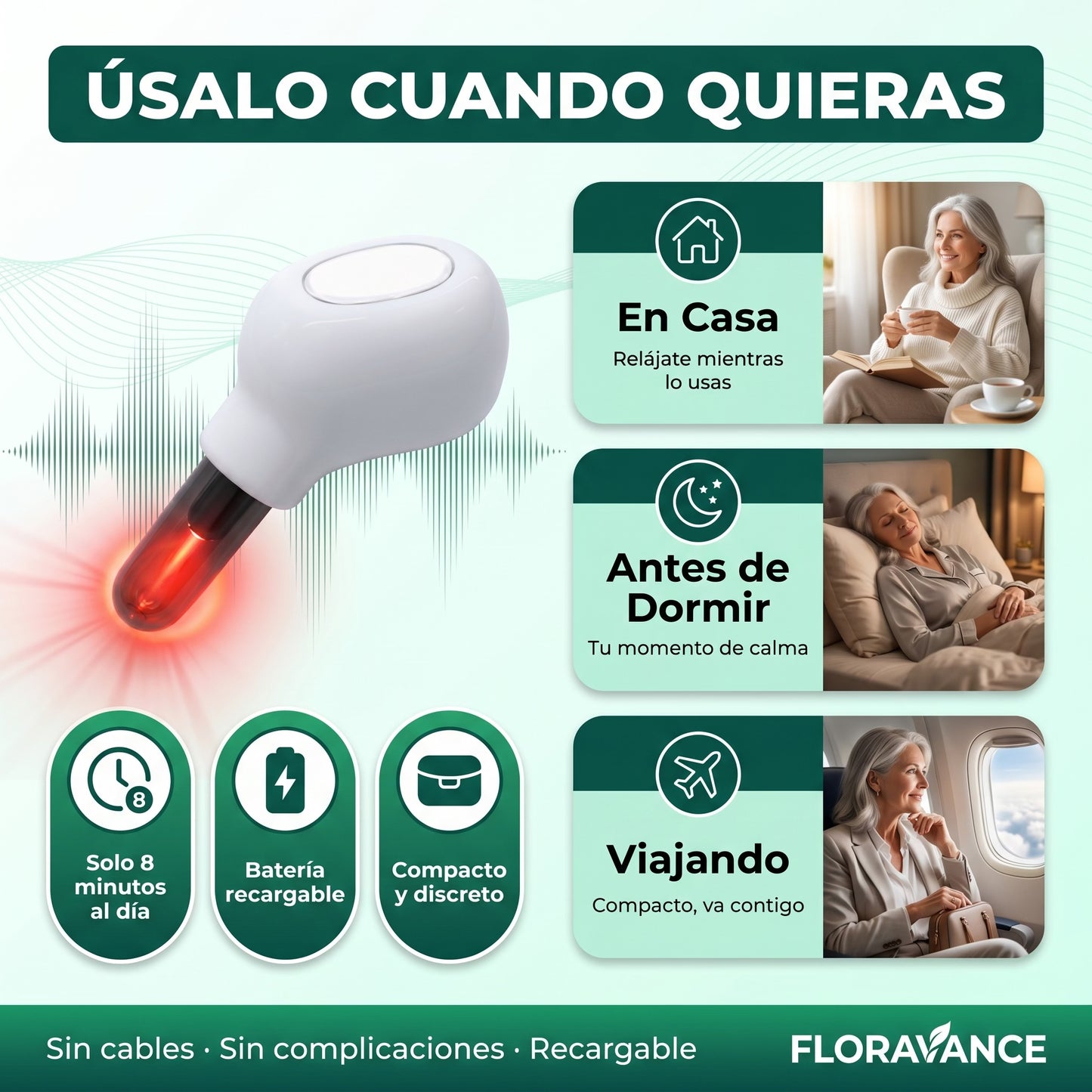 Dispositivo Recargable de Terapia de Luz Roja para el Tinnitus - LUMEX™