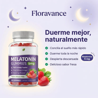 Gomitas de Melatonina Sabor Fresa para el Sueño Profundo pack 30ud - SOMNIA™