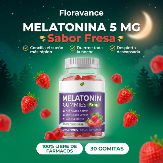 Gomitas de Melatonina Sabor Fresa para el Sueño Profundo pack 30ud - SOMNIA™